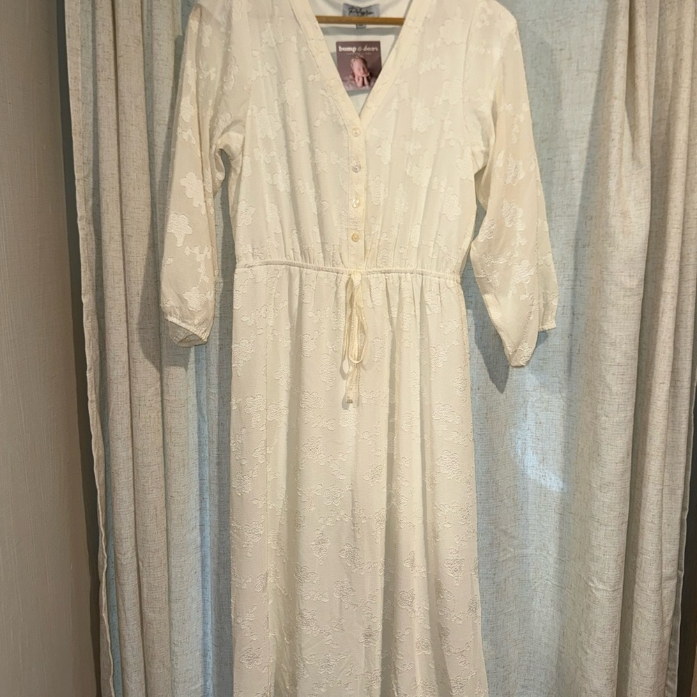 Elegant Cream Button-Down Dress